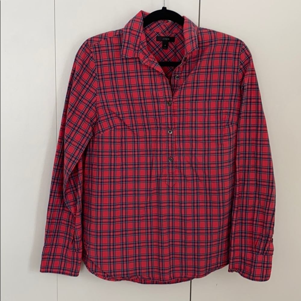 J Crew Plaid Popover Size 10